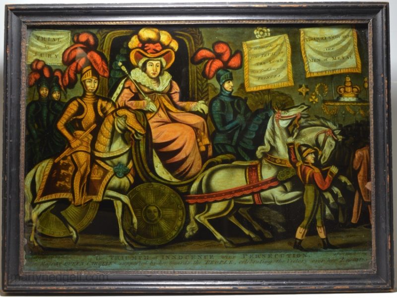 Reverse print 'The TRIUPH of INNOCENCE over PERSECUTION', circa 1820