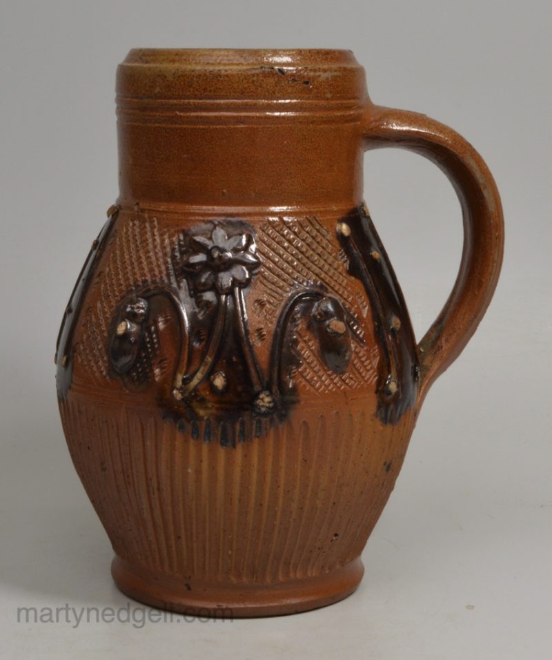 German stoneware jug, circa 1800, Muskaue Birnkrug