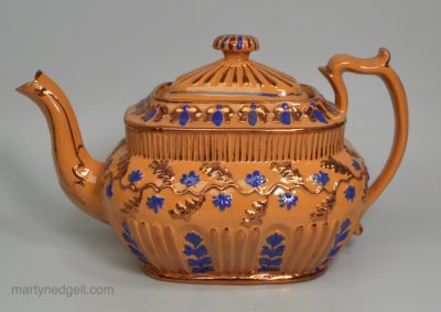 Chalcedony and lustre tea pot, circa 1830