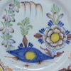London delft polychrome plate, circa 1760