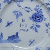 Liverpool delft marriage plate dated 1745