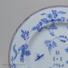 Liverpool delft marriage plate dated 1745