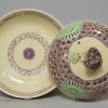 Creamware pottery covered reticulated dish, circa 1770