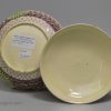 Creamware pottery covered reticulated dish, circa 1770