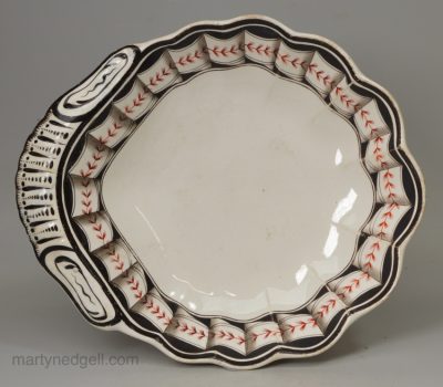 Pearlware pottery dessert dish, circa 1840, Copeland & Garrett, Staffordshire