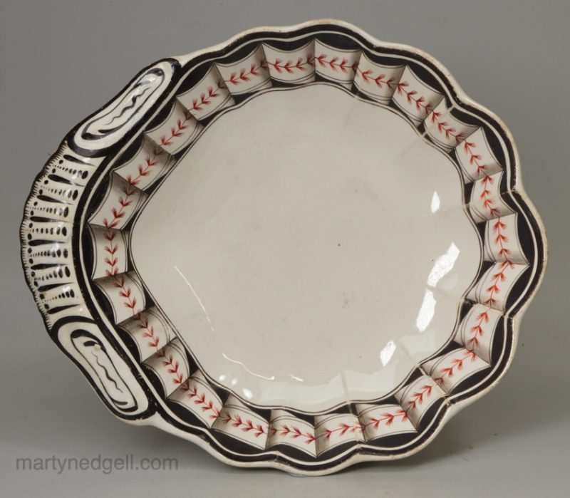 Pearlware pottery dessert dish, circa 1840, Copeland & Garrett, Staffordshire