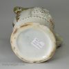 Prattware pottery jug moulded with the Miser and the Spendthrift, circa 1820