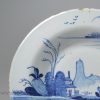 Dublin delft soup plate, circa 1760, sugar loaf mountain pattern