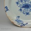 Small London delft pancake plate, circa 1740