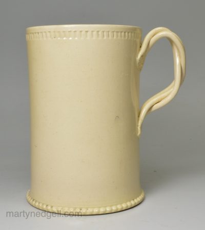 Creamware pottery tankard, circa 1780