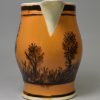 Mochaware creamware pottery jug, circa 1820
