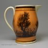 Mochaware creamware pottery jug, circa 1820