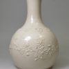 Staffordshire white saltglaze stoneware water bottle, circa 1760
