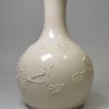 Staffordshire white saltglaze stoneware water bottle, circa 1760