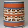 Mochaware mug with double dipped decoration, circa 1820
