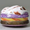 Bilston enamel bonbonniere moulded with a spaniel, circa 1780