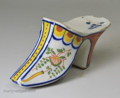 Dutch Delft shoe, circa 1750