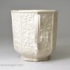 Staffordshire white saltglaze coffee cup moulded, circa 1760