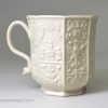 Staffordshire white saltglaze coffee cup moulded, circa 1760