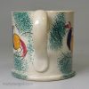 Commemorative pottery mug decorated with a print of Wesley and pea hens, circa 1839