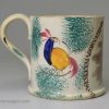 Commemorative pottery mug decorated with a print of Wesley and pea hens, circa 1839
