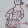 Bristol delft tile of woman holding a baby, circa 1750