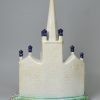 Prattware pottery church with steeple, circa 1820