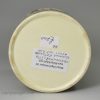 Creamware pottery tea canister decorated in enamels over the glaze, circa 1770
