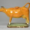 Prattware pottery cow creamer, circa 1820