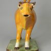 Prattware pottery cow creamer, circa 1820