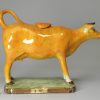 Prattware pottery cow creamer, circa 1820