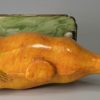 Prattware pottery cow creamer, circa 1820