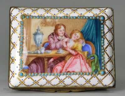 French enamel table snuff box, circa 1850