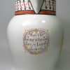 Large pearlware pottery jug printed with the farmers arms, circa 1820