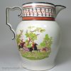Large pearlware pottery jug printed with the farmers arms, circa 1820