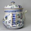 London delft polychrome posset pot, circa 1720