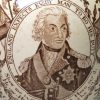 Commemorative pearlware pottery jug decorated with brown Nelson prints under the glaze, circa 1805