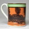 Mochaware mug on a pearlware pottery body, circa 1820
