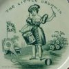 Pearlware pottery child's plate with a sponged border 'THE LITTLE DRUMMER', circa 1840