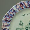 Pearlware pottery child's plate with a sponged border 'THE LITTLE DRUMMER', circa 1840