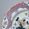 London delft plate, circa 1740