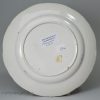 Pearlware pottery child's plate decorated with the print 'DONKEY RACE' and moulded and sponged border, circa 1830