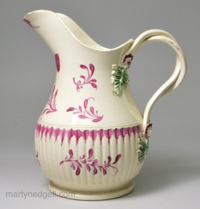 Creamware pottery jug, circa 1780