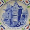 Pearlware pottery child's plate decorated underglaze blue print, circa 1830