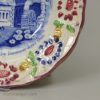 Pearlware pottery child's plate decorated underglaze blue print, circa 1830