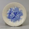 Set of 4 pearlware pottery cup plates printed in blue under the glaze, circa 1840