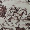 London delft biblical tile, The disobedient prophet, circa 1740