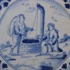 London Delft biblical tile, Jesus and the woman of Samaria, circa 1750
