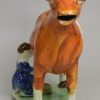 Prattware pottery cow creamer, circa 1820