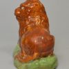 Creamware pottery lion decorated with underglaze colours, circa 1800